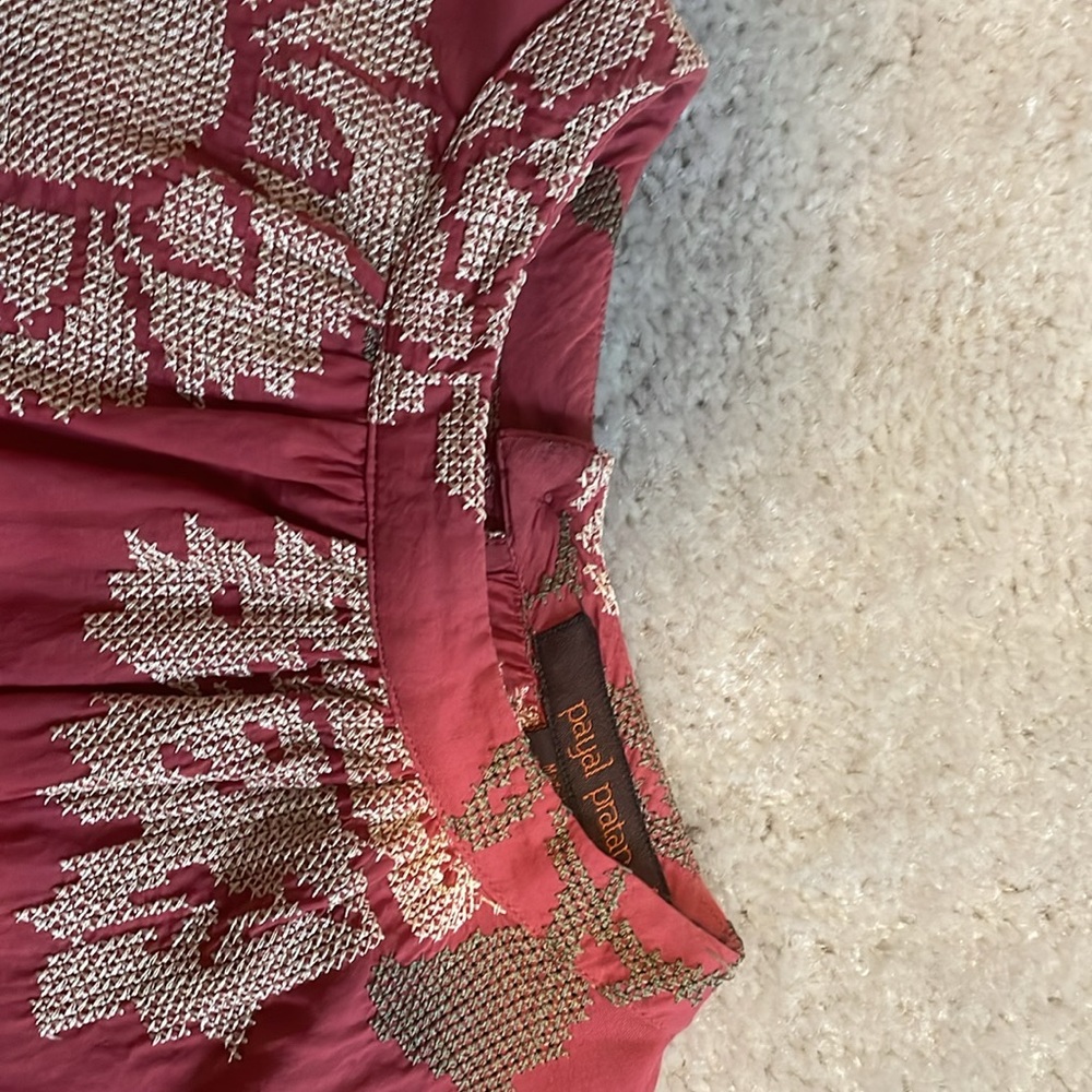 Pink/Red Payal Pratap Blouse from Anthropologie, Size 4 - Picture 3 of 9
